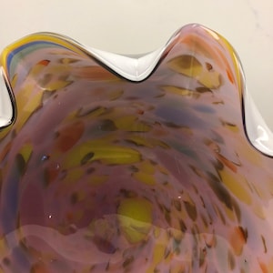 Vintage art glass Murano made in Italy handblown glass bowl