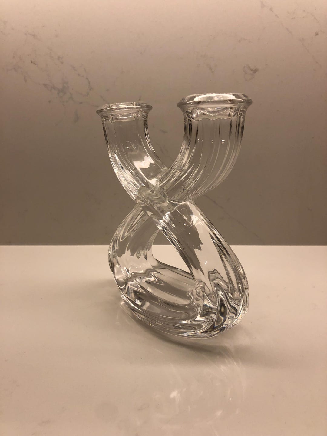 Chrystal Vannes Le Chatel Twisted Candle Holder FRANCE 7x7.5 - Etsy
