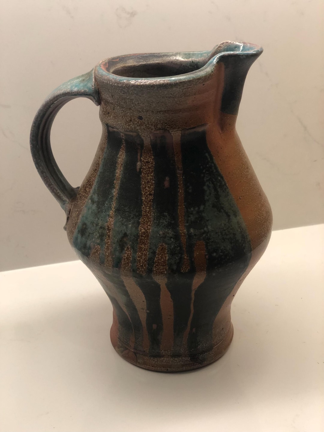 Pitcher Drip Studio Art Pottery Pitcher Drip Glaze Signed - Etsy