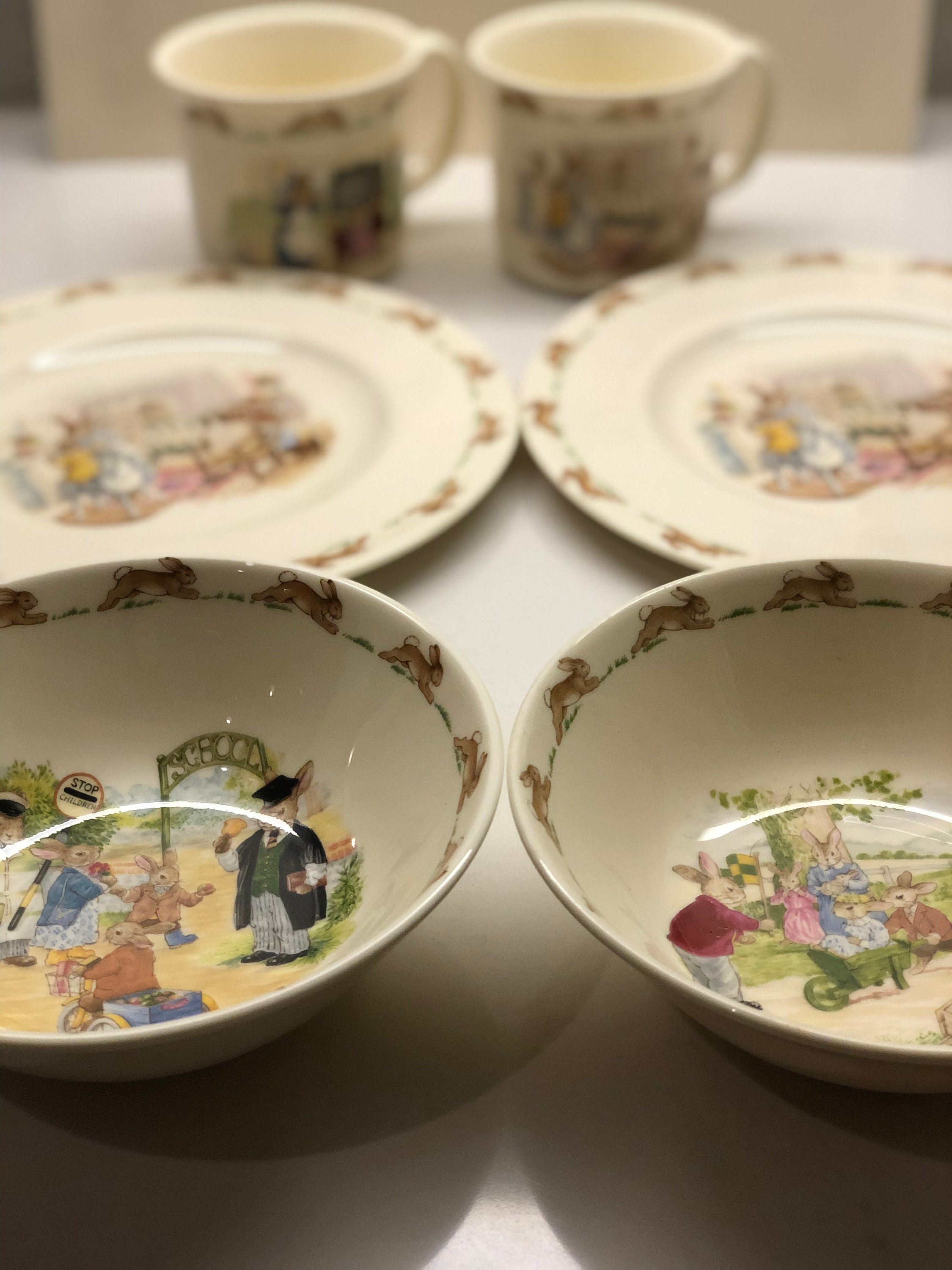 Bunnykins, Royal Doulton Pc Child's Dinner Set, Family English