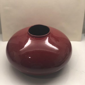 Vase Scheurich Amano Red Pottery #629-13 Allemagne Signé Pier 1 Import 9 x 5 po