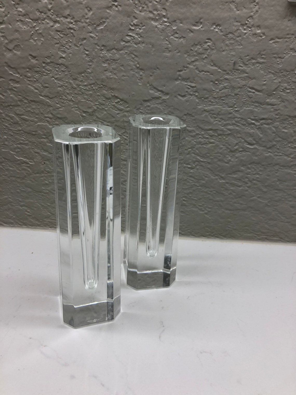 Vintage 90s Waterford Crystal Candle Holders Made in Ireland Etsy UK