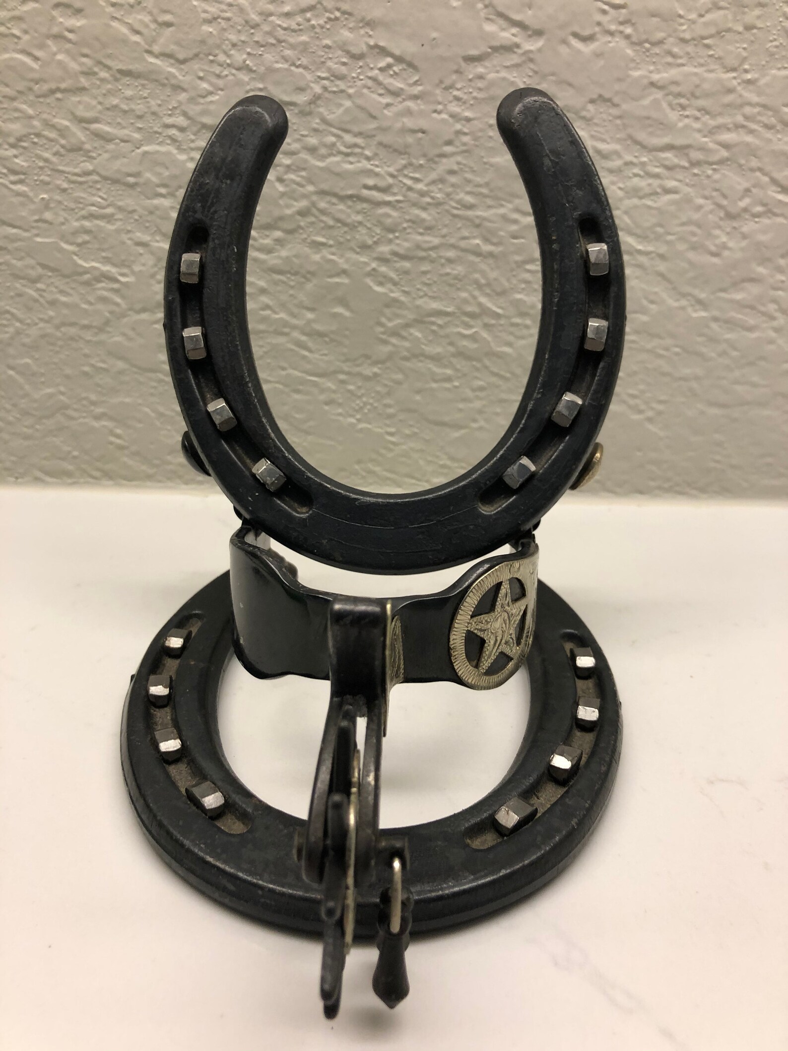 Nordic Spur Horseshoe Bookend Silver Trim Black Single Etsy