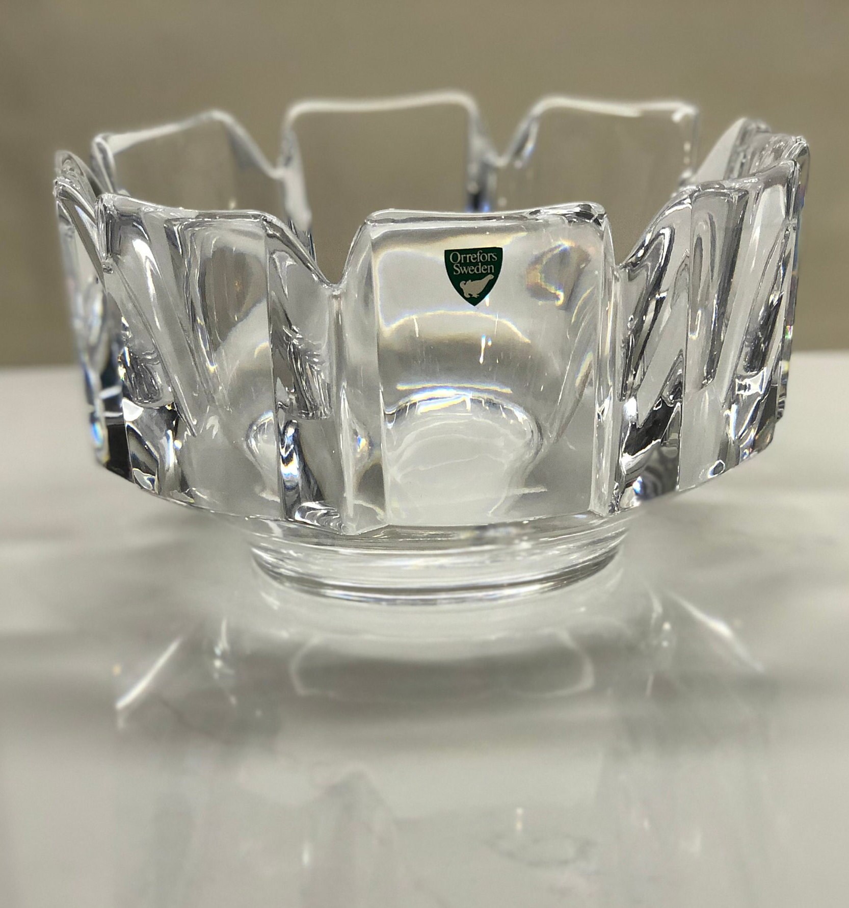 Orrefors VINTAGE Crystal Bowl Corona クリア Orrefors Crystal 'Corona' Bowl by Lars Hellsten – DEN