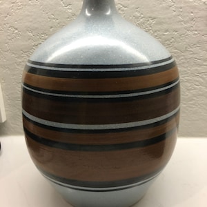 Lapid  made in Israel hand-painted vase rare 13 inch tall mid century