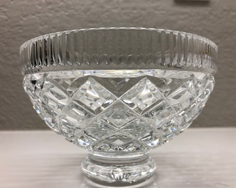 Cuenco con base Killeen de cristal de Waterford, Irlanda, de 15 cm, redondo, de vidrio tallado MIB