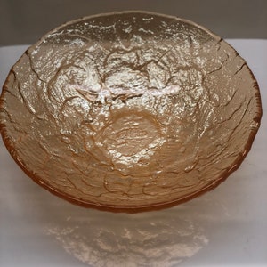 JSG Oceana Hard Roc Textured Iridescent Art Glass Centerpiece Bowl Vtg