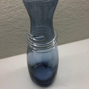 Glass carafe decanter Vintage rare blue