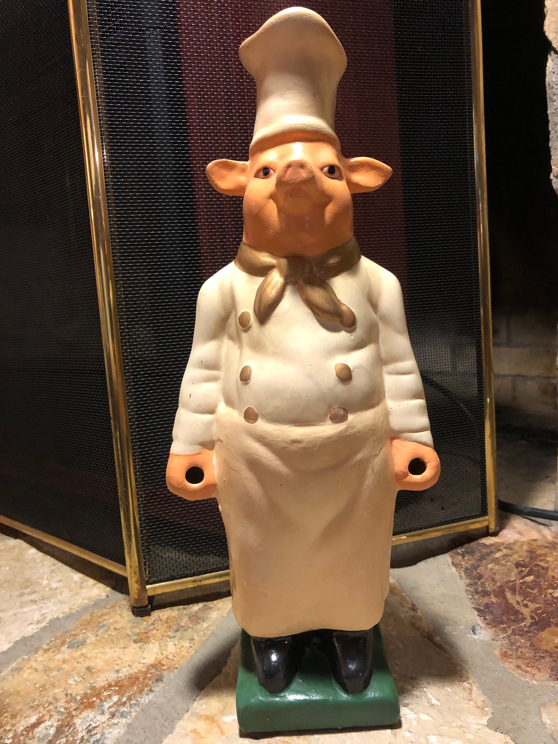 Vintage Pig Chef Statue Ceramic Restaurant BBQ Deli Country 15 Etsy