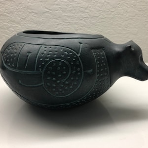 Vintage  Pre-Columbian Style Clay Pottery Figural / Effigy Vessel / Jar / Vase
