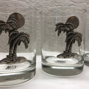 heritage metalworks palm Old Fashioned Glasses Set Of Four