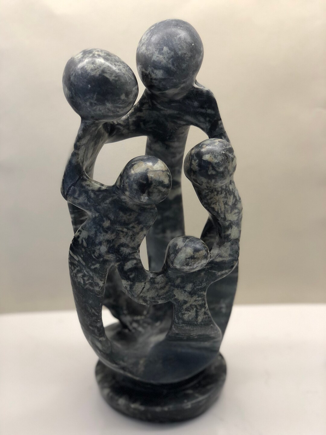 Zimbabwe Shona Serpentine Stone Family Sculpture Africa African Art