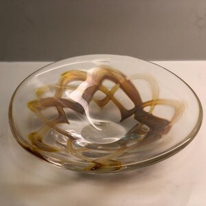 Rare art glass bowl hand blown vintage