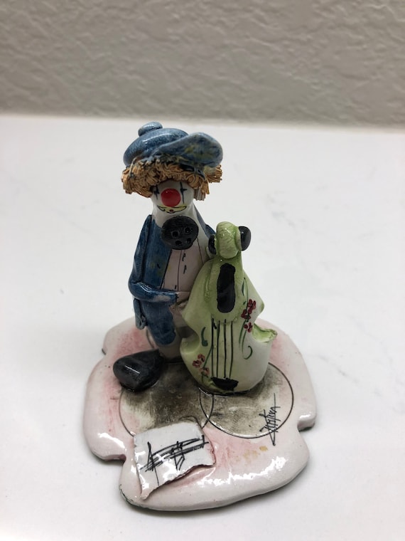 Zampiva Vintage Clown Figurina Made In Italy Ceramiche raro da