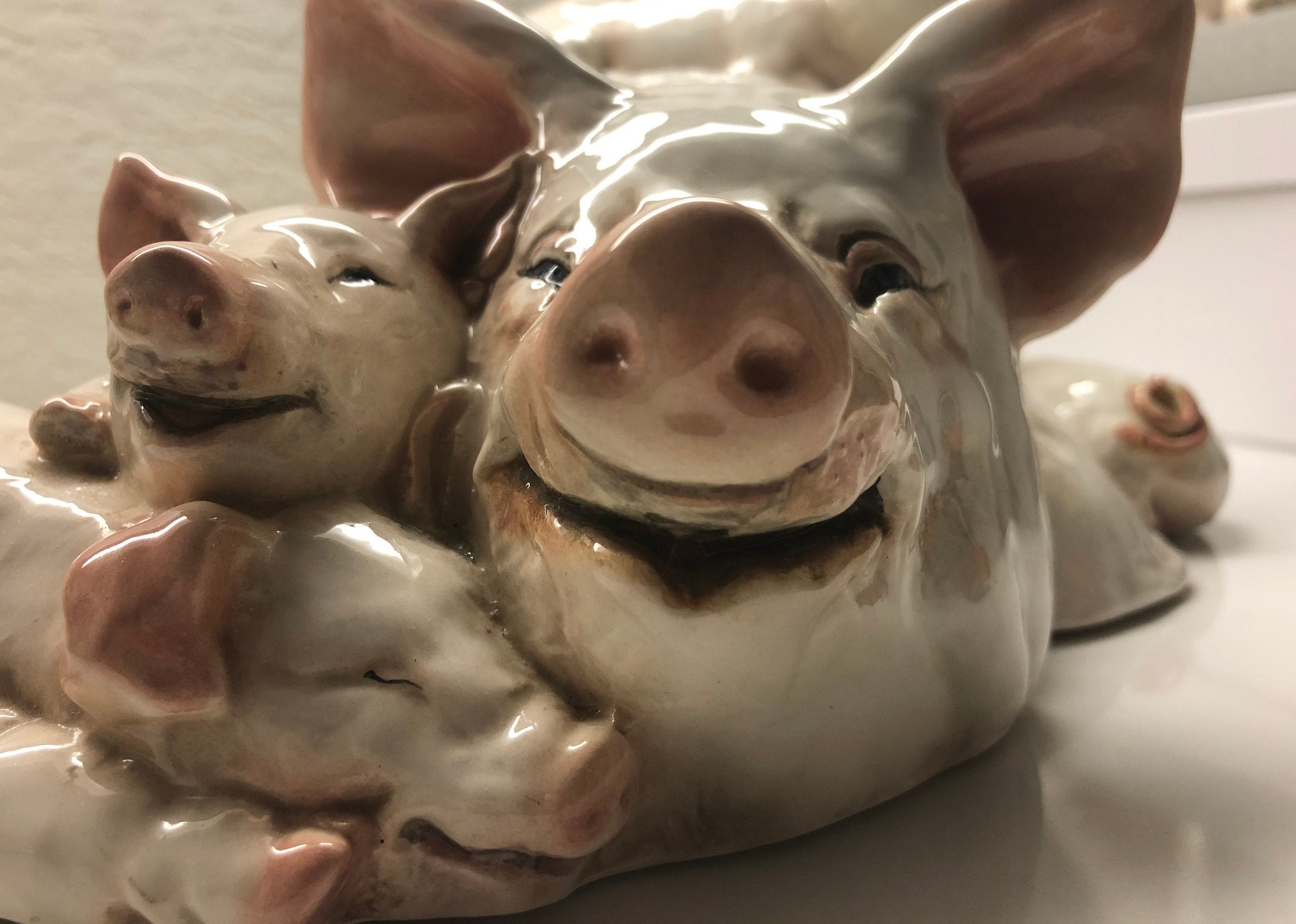 Vintage Städter Keramik Schwein mit Ferkeln groß | Etsy