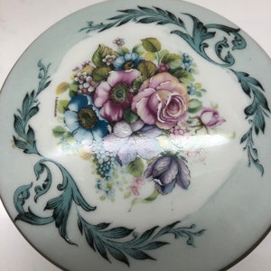 french limoges trinket box hand painted by T Burroughs gold gilt edging