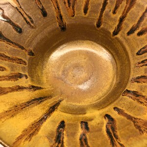 Signed  studio pottery vintage art bowl stoneware abstract design