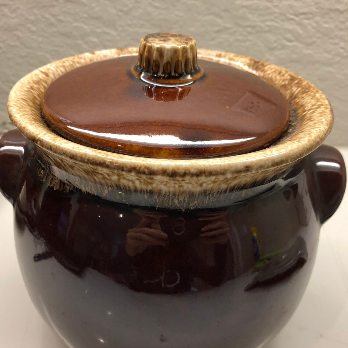 Vintage Hull Oven Proof Bean Pot, Drip Glazed. Collectible.pottery Etsy