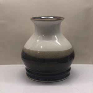 Vintage studio pottery ceramic jar with lid vase
