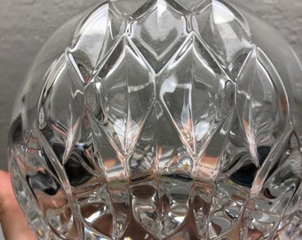 vintage crystal rose bowl vase candle holder Art Deco