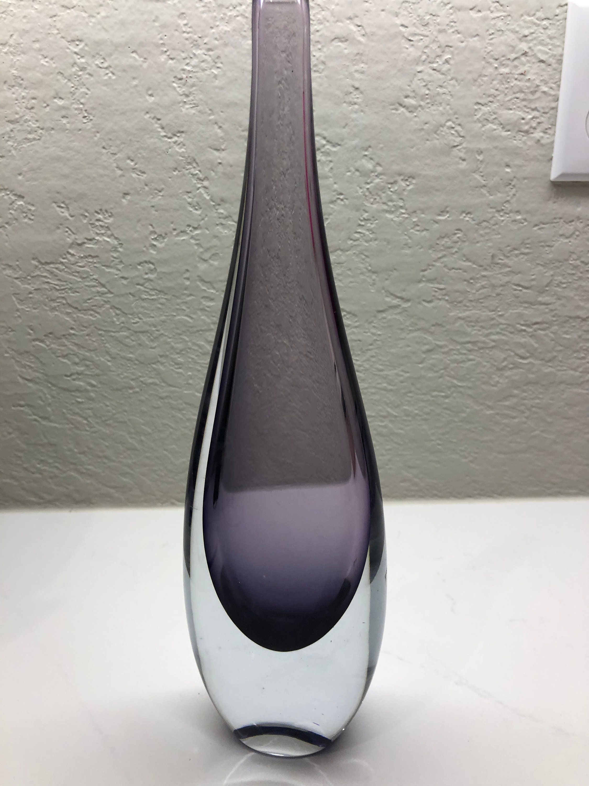 Strombergshyttan Vase Signed Stromberg Purple Sweden Collectible