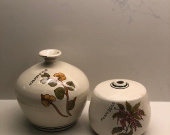 デルータ陶器 限定版 手描き ヴィンテージ イタリア陶器 花瓶 ペア