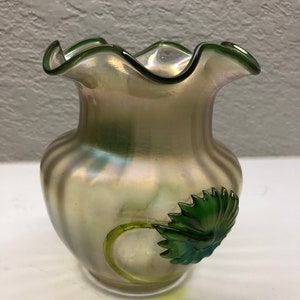 ♦西洋アンティーク 扁壺双耳 ガラス花瓶 アールヌーボー ？フランス 骨董品 ♢西洋アンティーク 扁壺双耳 ガラス花瓶 アールヌーボー