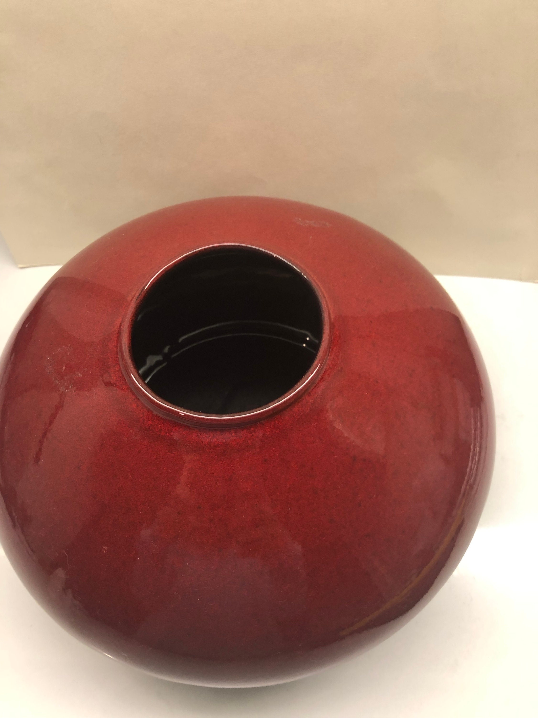 Scheurich Vase Amano Red Pottery #629-13 Germany Signed Pier