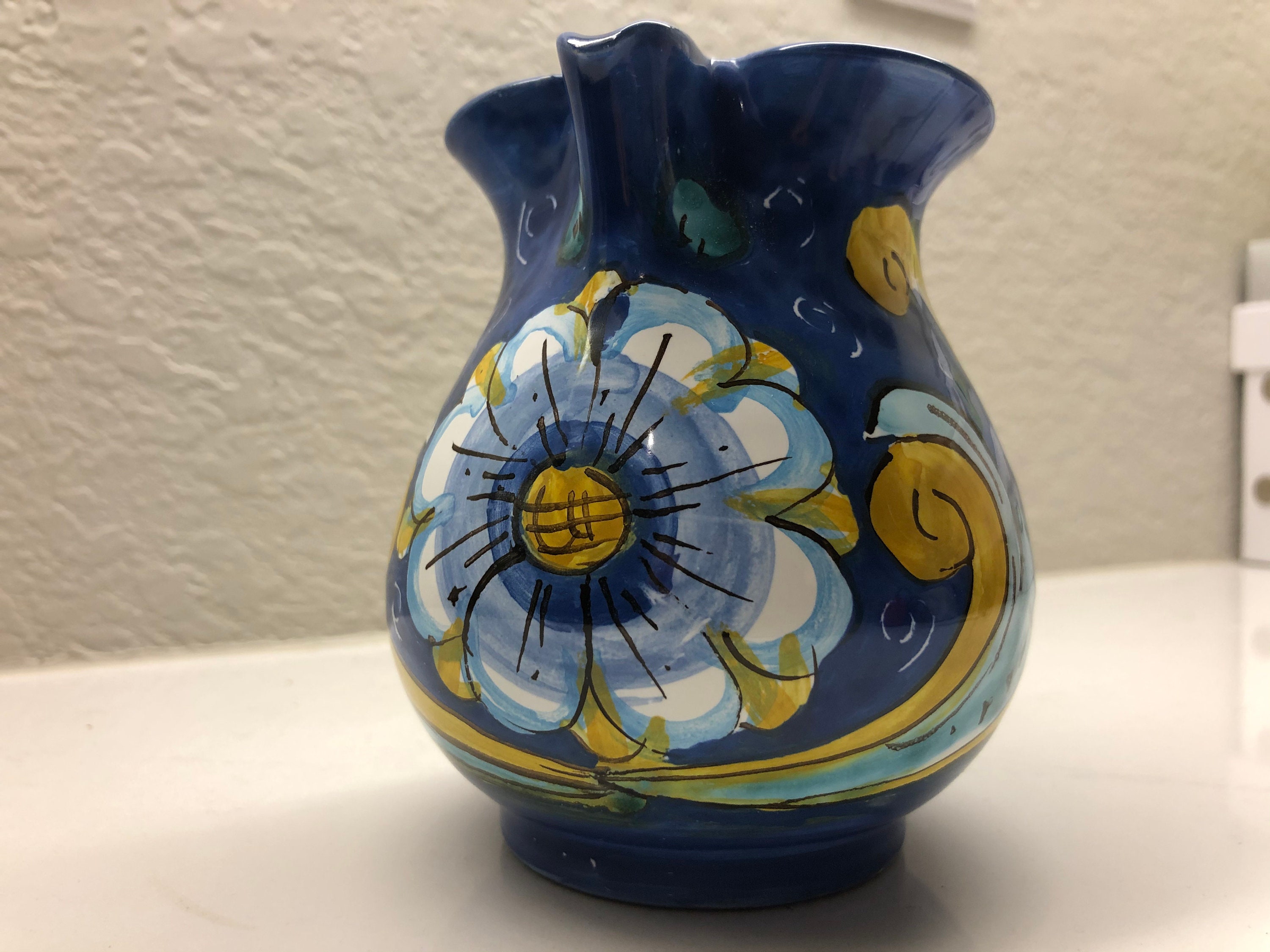 Italienische Keramik bemalte Krug von Cataldo Caltagirone Etsy