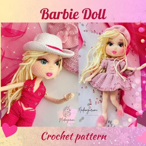 Amigurumi Barbie Puppe Häkelanleitung: 30-35 cm gestricktes Baby