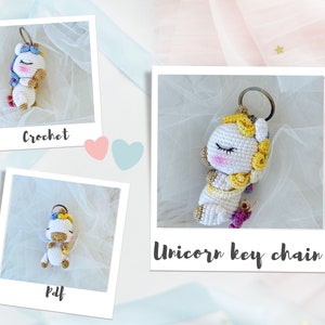 Unicorn Keychain PDF, Crochet Pattern ,Amigurumi Doll,cute unicorn,tiny unicorn,crochet tutorial,