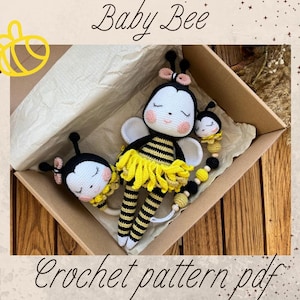 Amigurumi Bee Crochet Pattern: Sleeping Companion Set (Digital PDF)
