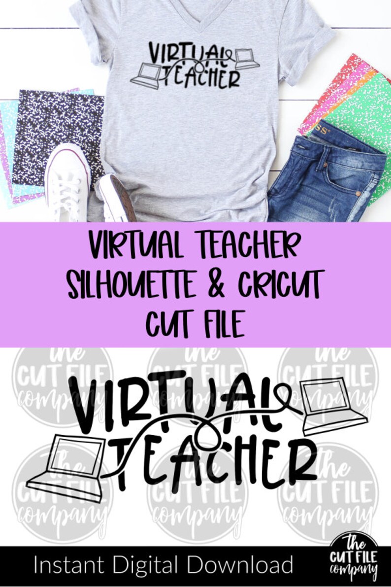 Virtual Teacher SVG Cut File Digital File Silhouette | Etsy