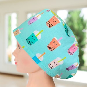 PREMIUM Boba Tea~ EURO Style Scrub Cap | Scrub Hats women| euro style surgical| OR|scrub cap|