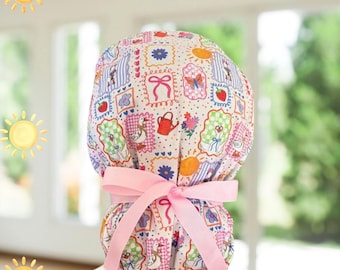 Sunny Silly Goose ~ Ponytail Scrub Cap: Surgical Hat, OR, CNA, RN, Gift