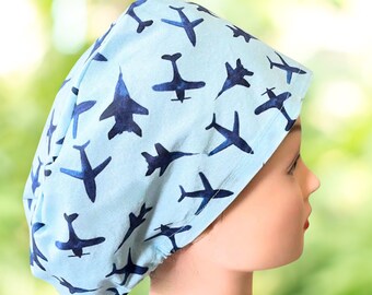 Airplanes Euro Scrub Cap: Unisex Cotton Nurse Hat