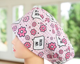 No, Nopety No EURO Scrub Cap: Blue or Pink Adjustable Surgical Hat