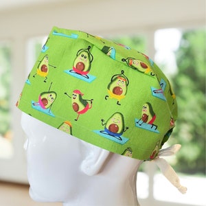 PREMIUM Avocado Yoga~ Modern Scrub Cap, Nurse Cap, Scrub Hat, OR Scrub Cap, CRNA, Surgical Cap, Tech, Vet, Gift