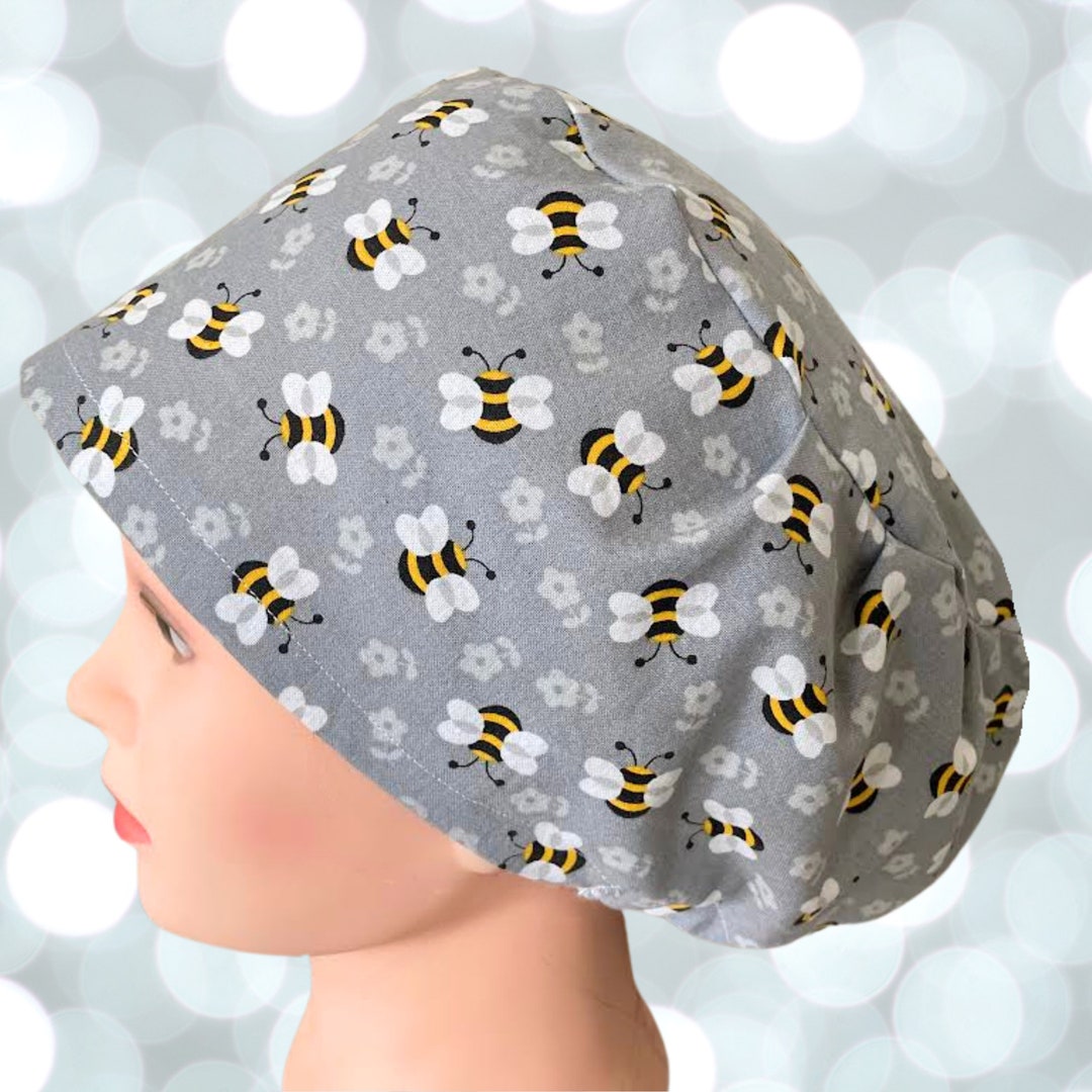 EURO Style Scrub Cap Sweet Bees Scrub Hats Women Euro Style Surgical