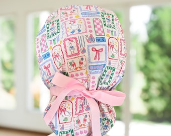 Goose On The Loose~ Ponytail Scrub Cap: Surgical Hat, OR, CNA, RN, Gift