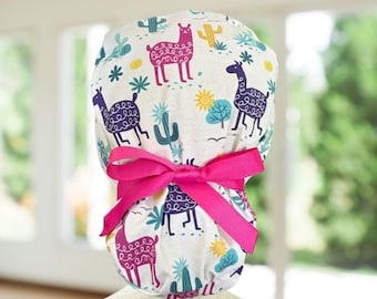 Desert Lamas Ponytail Scrub ~ Surgical Hat. CNA, OR, Tech, Vet, RN, Gift