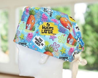 Quick Case~  Scrub Cap: Modern Nurse Hat, Vet Tech Surgical Cap