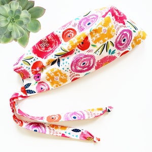 Floral Scrub Cap: Modern Cotton Nurse Hat