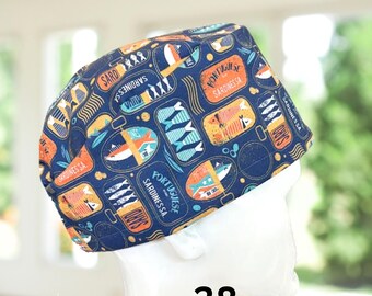 Various Prints Scrub Cap – Adjustable Hook and Loop Closure Surgical Hat