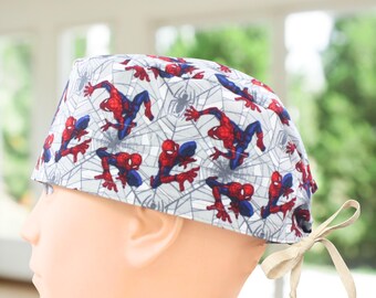 Cartoon Super Hero Movie~ Scrub Cap, Modern Nurse Hat, CNA, MD, Tech, Gift