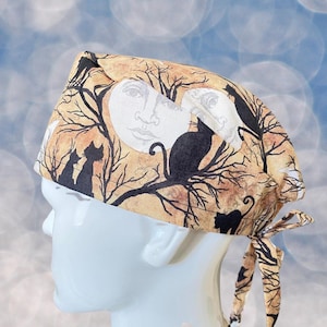 Cats Halloween Scrub Cap: Unisex Nurse Hat, Surgical Cap