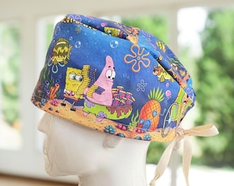 Chocolate Scrub Cap: Modern Nurse Hat, Vet Tech Surgical Cap