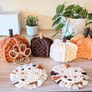 Handmade Macrame Pumpkins | Fall | Farmhouse | Boho | Recycled