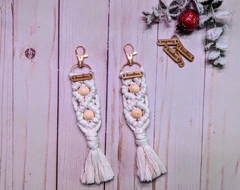 Macrame Keychains | Gifts | Boho | Farmhouse | Holiday | Christmas | Recycled