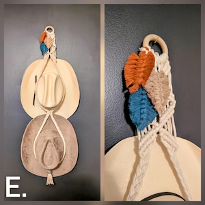 Macrame Hat Hanger | Farmhouse | Boho | Hat Rack | Cowboy | Gift | Holiday | Recycled